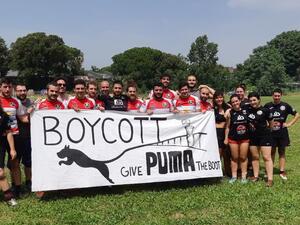 From basketball to football to rugby, popular sports teams stand with Palestinian athletes calling to #BoycottPuma. (Twitter/ @PACBI)