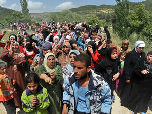 Syrian refugees, protested at the syria border June 11, 2011 on the Turkish - Syrian border. (Shutterstock/ File Photo)