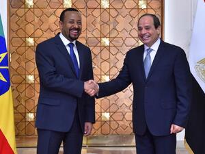Egyptian President Abdel Fattah Al Sisi (R) and Prime Minister of Ethiopia Abiy Ahmed (L). (AFP/ File Photo)
