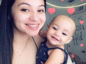 Gorgeous: Jasmin has since shared images of her daughter modeling the shaved head, showing she moved on from the prank. (Twitter)