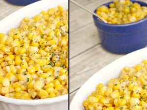 ذرة بالبارميزان وزبدة الثوم