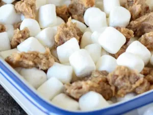 طاجن البطاطا الحلوة مع المارشميلو
