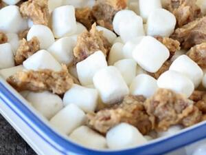 طاجن البطاطا الحلوة مع المارشميلو