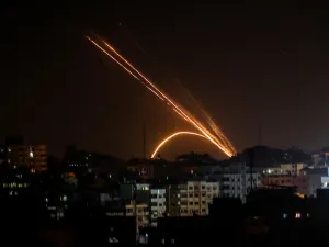 Rockets are fired from the Gaza Strip toward Israel (AFP)
