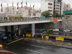 Iranian protesters block a road during a demonstration against an increase in gasoline prices in the capital Tehran, on November 16, 2019.  (AFP/ File Photo)