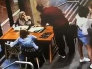 The horrifying ordeal was captured by CCTV [Twitter]