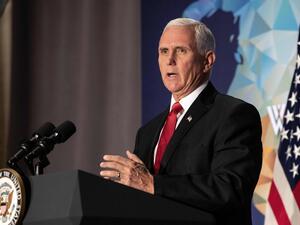 US Vice-President Mike Pence delivers remarks on US-China relations in Washington on Thursday. (AFP/ File Photo)