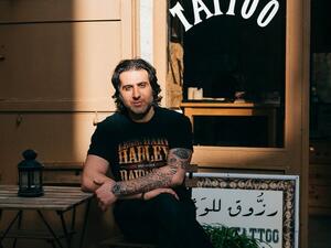 Wassim Razzouk's family has been tattooing pilgrims to Jerusalem for at least 25 generations (Twitter)