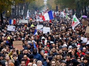 Thousands marched through Paris in an anti Islamophobia demonstration  (Twitter)