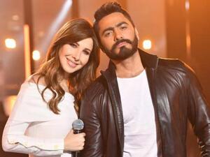 نانسي عجرم و تامر حسني يستقبلان العام الجديد في أبوظبي