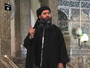 An image grab taken from a propaganda video released, July 5, 2014, by al-Furqan Media allegedly shows the leader of the Islamic State jihadist group, Abu Bakr al-Baghdadi, aka Caliph Ibrahim, adressing Muslim worshippers at a mosque in Mosul. (AFP/ File Photo)