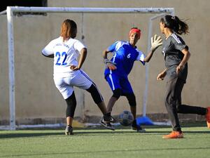 Sudanese women football players take part in a training session at a stadium in the Sudanese capital Khartoum on November 20, 2019. (AFP/ File Photo)