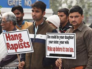 Demonstrators hold placards to protest against the alleged rape and murder of another woman, a 27-year-old veterinary doctor in Hyderabad, Saturday December 7. (AFP/ File Photo)
