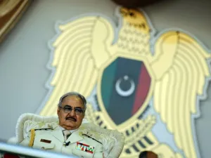 Libyan strongman Khalifa Haftar, pictured in May 2018, has said he hopes for dialogue on the conflict in his country (AFP Photo/Abdullah DOMA)
