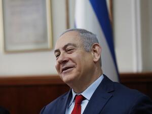 Israel's Prime Minister Benjamin Netanyahu attends the weekly cabinet meeting in Jerusalem on January 5, 2020. RONEN ZVULUN / POOL / AFP