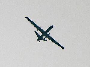 An unidentified unmanned aerial vehicle seen flying over a region between Idlib and Aleppo on November 22. (File photo: AFP)