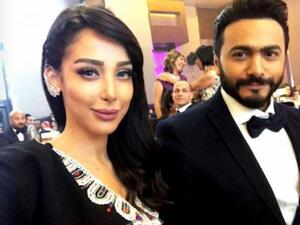 تامر حسني وزوجته بسمة بوسيل