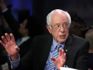 Democratic presidential candidate Sen. Bernie Sanders (I-VT) speaks to media in the spin room after the Democratic presidential primary debate at the Charleston Gaillard Center on February 25, 2020 in Charleston, South Carolina. Seven candidates qualified for the debate, hosted by CBS News and Congressional Black Caucus Institute, ahead of South Carolinas primary in four days. Scott Olson/Getty Images/AFP SCOTT OLSON / GETTY IMAGES NORTH AMERICA / AFP