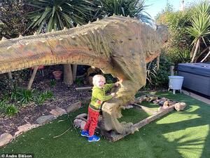  Thanks Dad! Andre Bisson, from Guernsey, spent £1,000 on a dinosaur statue four his four-year-old Theo (pictured), but only realised its size when the delivery company said it wouldn't fit in their truck. (Dailymail)
