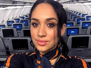 Christine Mathis, (pictured) who works for JetBlue airline in America, said that the comparisons first began when Meghan appeared in TV drama Suits in 2011 and increased after the actress's engagement to Prince Harry in 2017. (Twitter)