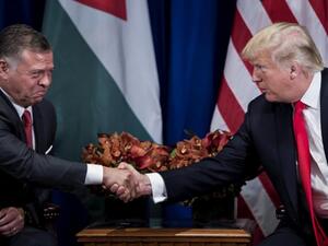 Jordan's King Abdullah II and US President Donald Trump at the UN in September 2017 (AFP)