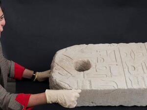 Egyptian limestone anchor (Twitter)