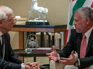 العاهل الأردني الملك عبد الله الثاني والمفوض الأعلى للشؤون الخارجية والأمن لدى الاتحاد الأوروبي جوزيب بوريل