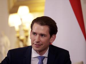 Austria's Chancellor Sebastian Kurz talks with Britain's Prime Minister Boris Johnson (not pictured) inside 10 Downing Street in central London on February 25, 2020. Matt Dunham / POOL / AFP