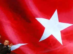 President of Turkey and leader of Justice and Development (AK) Party, Recep Tayyip Erdogan greets people at AK Party’s provincial advisory council meeting in Haci Bayram Veli University in Ankara, Turkey on March 02, 2020. Adem ALTAN / AFP