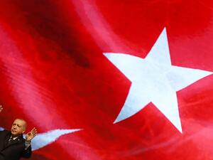 President of Turkey and leader of Justice and Development (AK) Party, Recep Tayyip Erdogan greets people at AK Party’s provincial advisory council meeting in Haci Bayram Veli University in Ankara, Turkey on March 02, 2020. Adem ALTAN / AFP