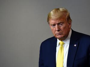 US President Donald Trump arrives to give a press briefing about the COVID-19 (coronavirus) alongside members of the Coronavirus Task Force in the Brady Press Briefing Room at the White House in Washington, DC, March 9, 2020. Olivier DOULIERY / AFP