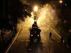 Iranian firefighters disinfect streets and alleys in southern Tehran to halt the wild spread of coronavirus on March 11, 2020. The novel coronavirus outbreak in Iran is one of the deadliest outside of China and has so far killed 291 people and infected more than 8,000.  ATTA KENARE / AFP