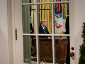 US President Donald Trump makes an address to the nation about the novel coronavirus, COVID-19, pandemic from the Oval Office of the White House March 11, 2020, in Washington, DC. President Donald Trump will makes a primetime address on the coronavirus (Covid-19) crisis, his latest attempt to counter criticism of his response to the growing health and economic fallout from the pandemic. Brendan Smialowski / AFP