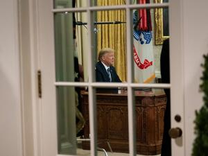 US President Donald Trump makes an address to the nation about the novel coronavirus, COVID-19, pandemic from the Oval Office of the White House March 11, 2020, in Washington, DC. President Donald Trump will makes a primetime address on the coronavirus (Covid-19) crisis, his latest attempt to counter criticism of his response to the growing health and economic fallout from the pandemic. Brendan Smialowski / AFP