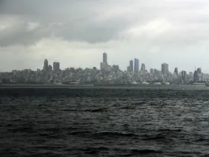 A picture taken from the seaside promenade of the northern Lebanese coastal town of Dbayeh shows the skyline of the Lebanese capital Beirut on March 17, 2020, as the east Mediterranean country deals with an outbreak of the novel coronavirus, the latest crisis to hit a country reeling from a severe economic crunch and mass anti-government protests. Lebanon urged people to stay at home for two weeks and prepared to close its main airport to stem a novel coronavirus outbreak that has killed three people in the