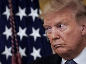 U.S. President Donald Trump look on during a ceremony to present the Presidential Medal of Freedom to retired four-star Army general Jack Keane in the East Room of the White House March 10, 2020 in Washington, DC. Gen. Keane currently works as an analyst on Fox News. Drew Angerer/Getty Images/AFP Drew Angerer / GETTY IMAGES NORTH AMERICA / AFP