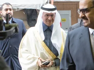 Prince Abdulaziz bin Salman Al-Saud, Minister of Energy of Saudi Arabia, arrives for the 178th meeting of the Organization of Petroleum Exporting Countries in Vienna, Austria on March 6. OPEC members tried to get allies to agree to cut global oil production by 1.5million barrels a day to stabilize the market (AFP)