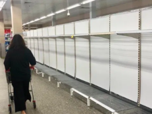 Shelves in stores all over the world, including this shop in Sydney, Australia, are being emptied. Photo: AFP/Izhar Khan/NurPhoto