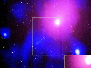 An extremely powerful eruption in the Ophiuchus galaxy cluster, some 390 million light-years from Earth. (X-ray: NASA/CXC/Naval Research Lab/Giacintucci, S.; XMM:ESA/XMM; Radio: NCRA/TIFR/GMRTN; Infrared: 2MASS/UMass/IPAC-Caltech/NASA/NSF)