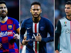 الثلاثي رونالدو ونيمار وميسي على التوالي