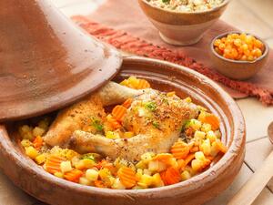 طاجن الدجاج بالخضار