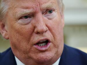 In this file photo US President Donald Trump speaks during a meeting with Louisiana Governor John Bel Edwards(D-LA) in the Oval Office of the White House in Washington, DC on April 29, 2020. Donald Trump will wrap himself in the mantle of America's arguably greatest president with a television extravaganza May 3, 2020 at the Lincoln Memorial meant to leave the coronavirus crisis behind and relaunch his election campaign. The businessman Republican is doing poorly in most polls ahead of the November presiden