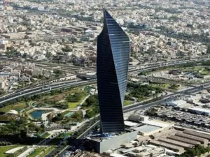 A picture taken on August 1, 2018 shows a general view of Kuwait City taken from the top of al-Hamra Tower. / AFP / Yasser Al-Zayyat