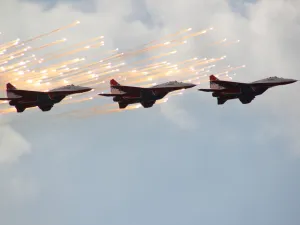 Three MiG-29 Swifts aerobatic team. (Shutterstock/ File Photo)