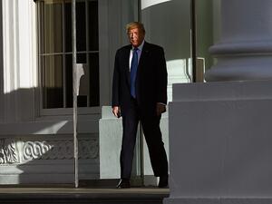 US President Donald Trump leaves the White House on foot to go to St John's Episcopal church across Lafayette Park in Washington, DC on June 1, 2020. US President Donald Trump was due to make a televised address to the nation on Monday after days of anti-racism protests against police brutality that have erupted into violence. The White House announced that the president would make remarks imminently after he has been criticized for not publicly addressing in the crisis in recent days.  Brendan Smialowski /