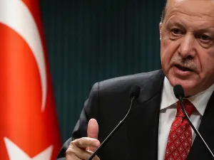 Turkish President Recep Tayyip Erdogan gestures as he delivers a speech following a cabinet meeting, in Ankara, on June 9, 2020. Adem ALTAN / AFP