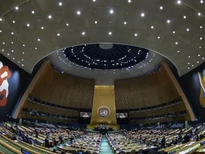 Illustrative: Member state representatives attend the 72nd Session of the United Nations General Assembly at the UN headquarters in New York on September 21, 2017. (AFP/Jewel Samad)