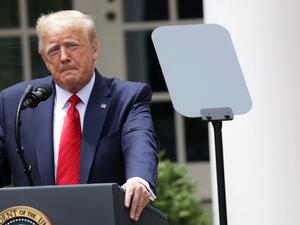 U.S. President Donald Trump speaks during an event in the Rose Garden on Safe Policing for Safe Communities, at the White House June 16, 2020 in Washington, DC. President Trump signed an executive order on police reform amid the growing calls after the death of George Floyd. Alex Wong/Getty Images/AFP