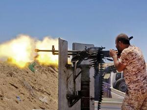 Fighters from of the Southern Transitional Council (STC) during clashes in the Sheikh Salim area in the southern Abyan province. (AFP)