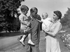 The Prince of Wales also celebrated his own father, the Duke of Edinburgh, 99, with a childhood photo taken in 1951 in the grounds of Clarence House. (Twitter)